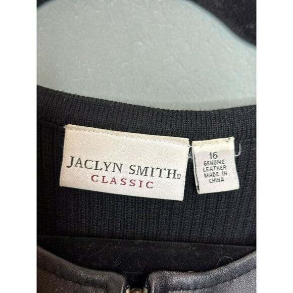 VTG Jaclyn Smith Women's 16 Leather Vest Knit Backing Fully Lined Zip-Up - Picture 3 of 9